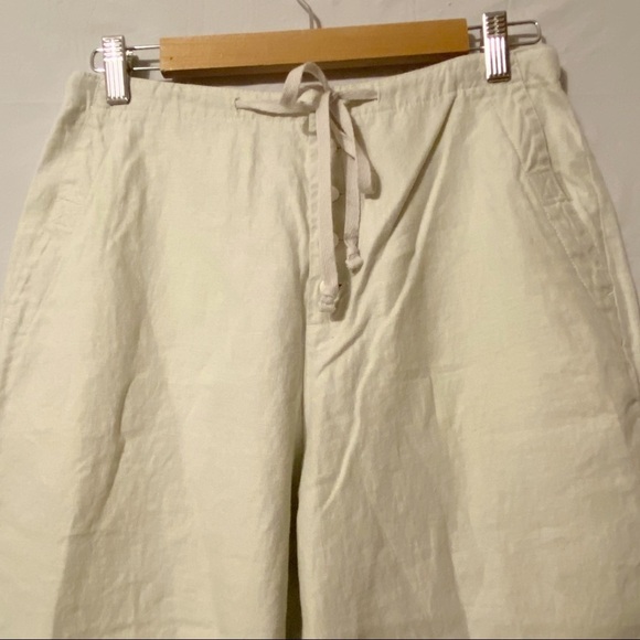 Eddie Bauer High Waist Button Up/Tie Linen Pants 8 - Picture 2 of 6
